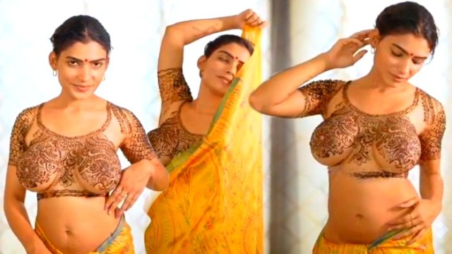 Resmi r Nair Nude Boobs in mehendi